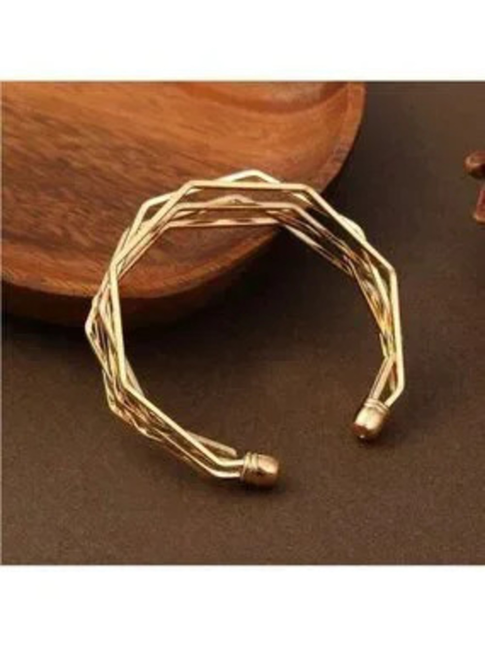Gold Geometric Open Cuff Bracelet